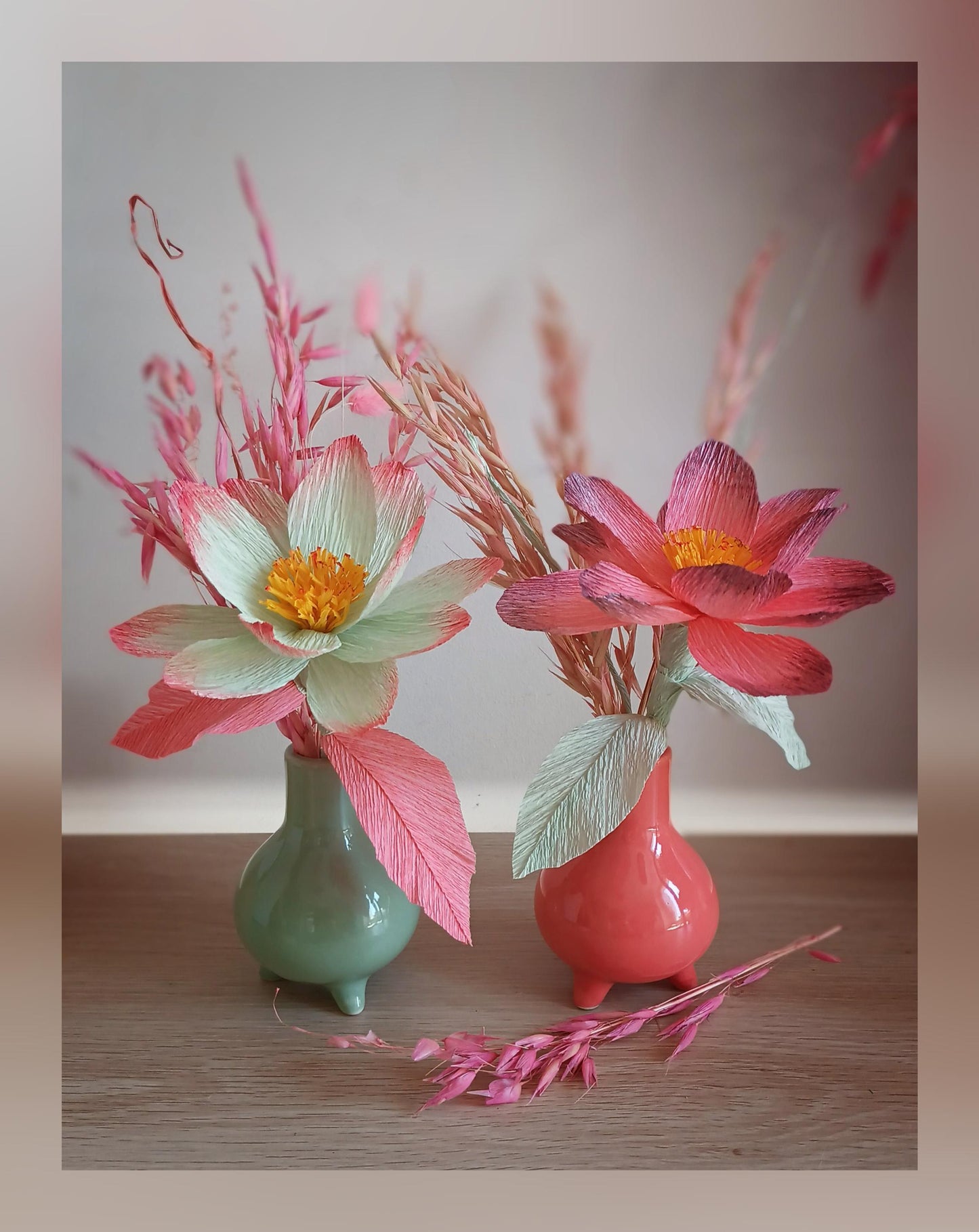 Composition lotus vert tendre