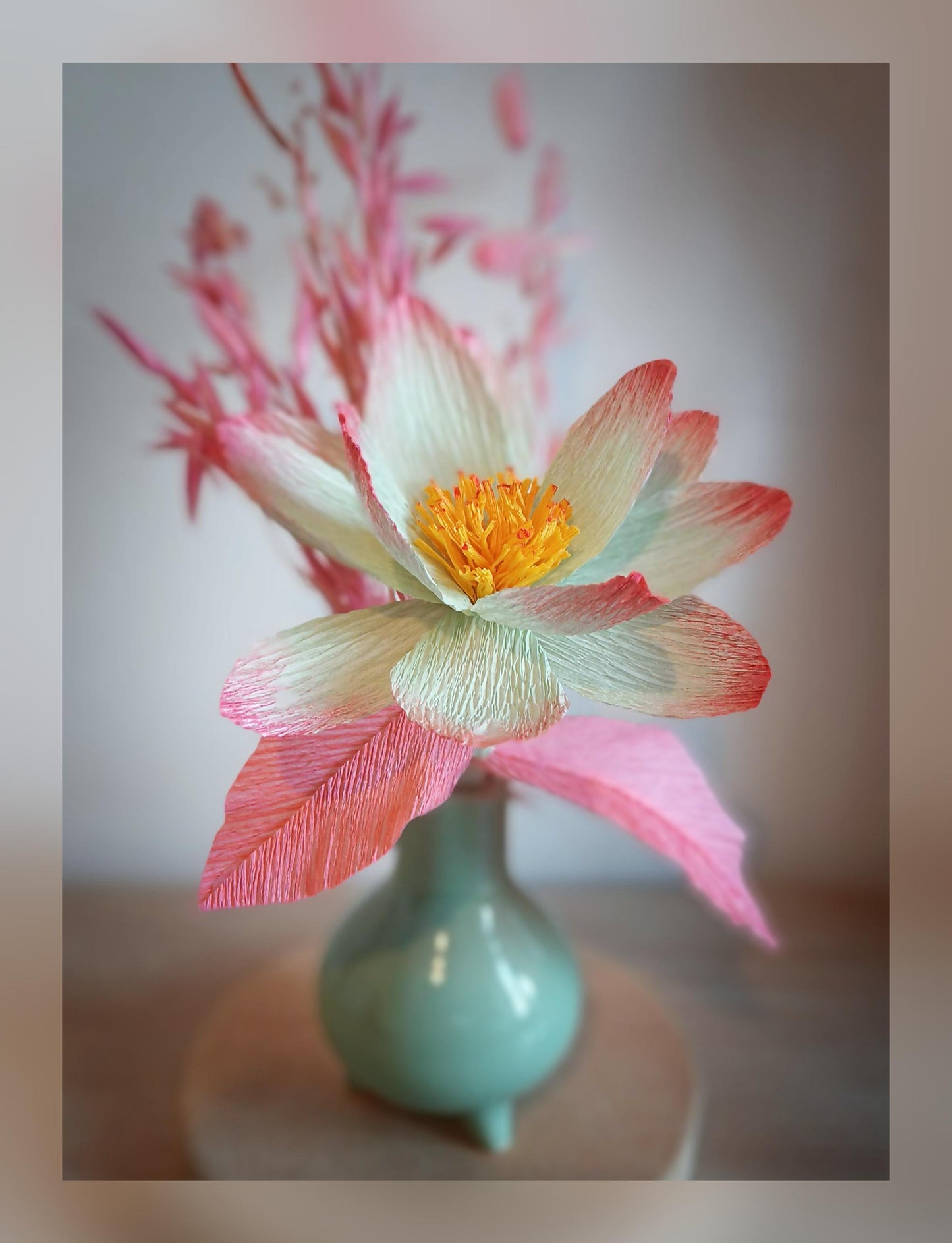 Composition lotus vert tendre