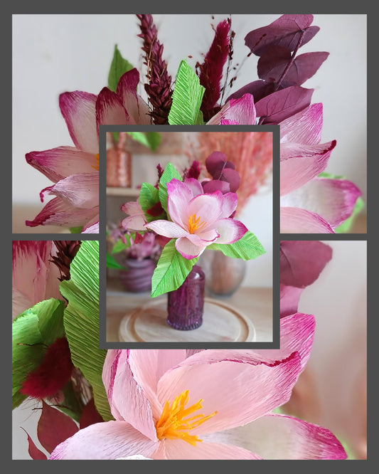 Bouquet lotus duo rose violet