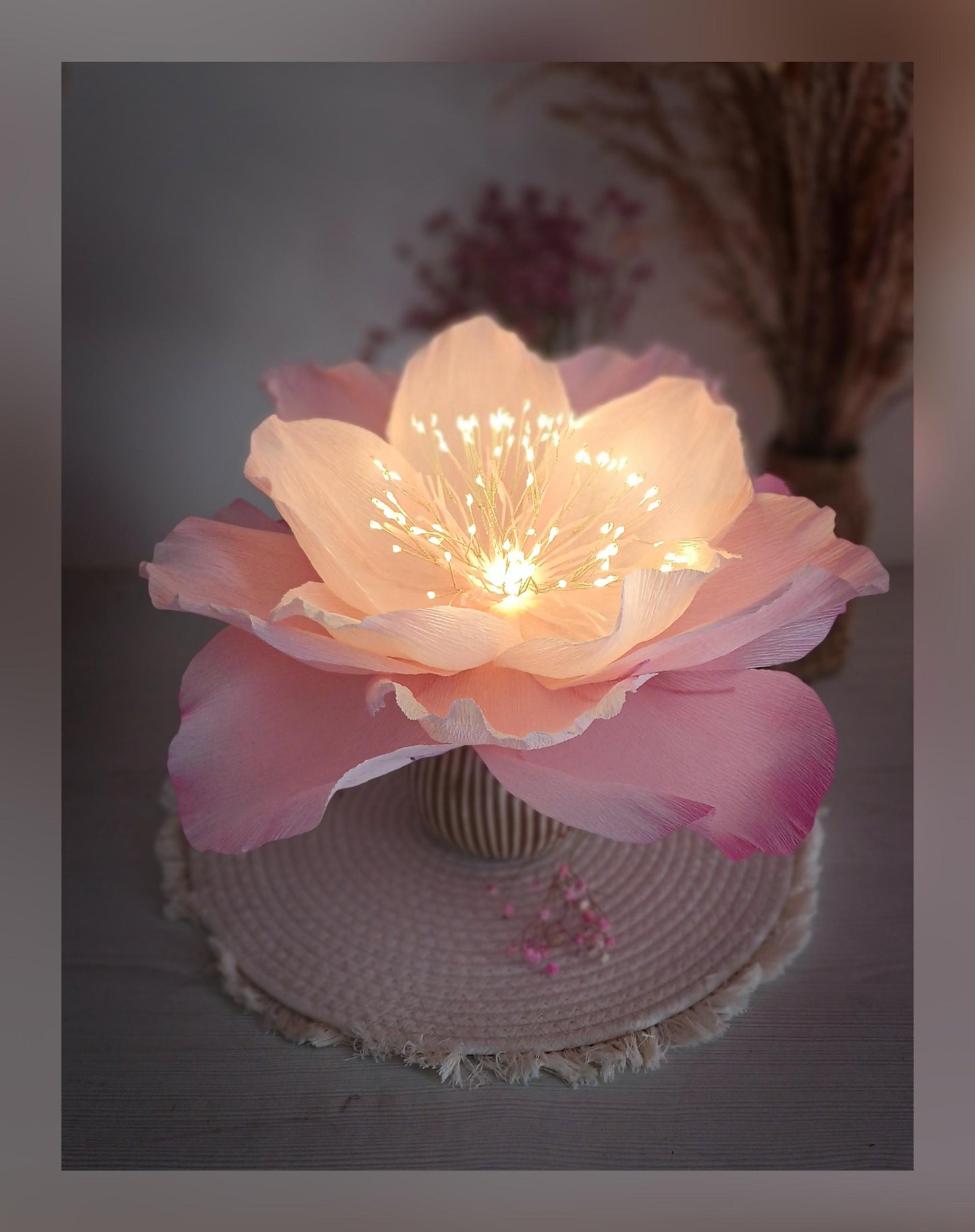 Fleur lumineuse rose douceur