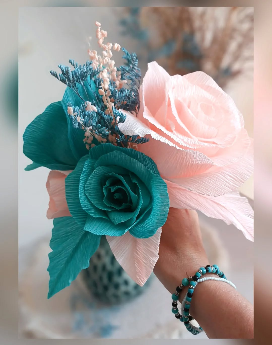 Bouquet duo bleu / rose