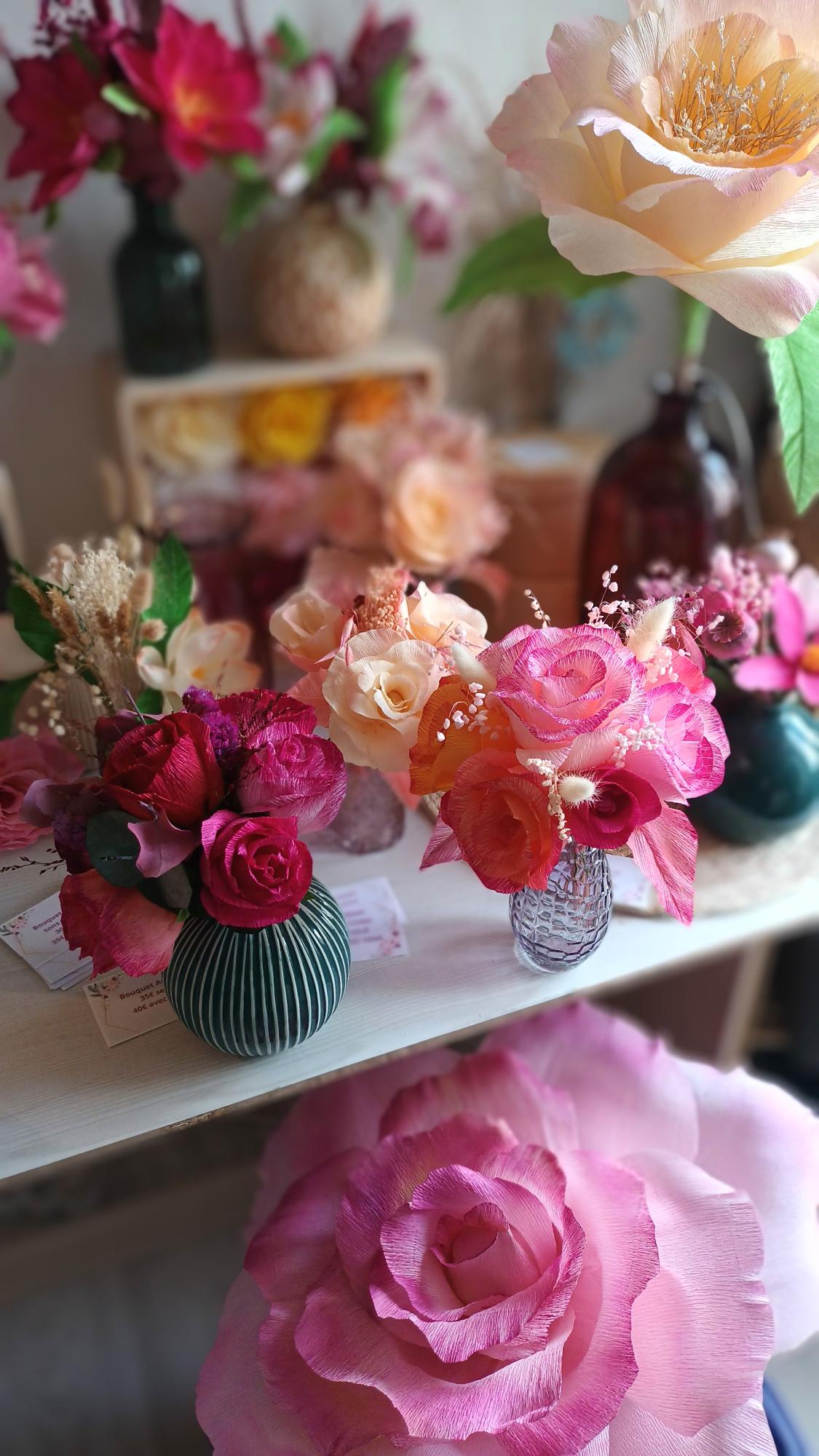 Bouquet roses acidulées