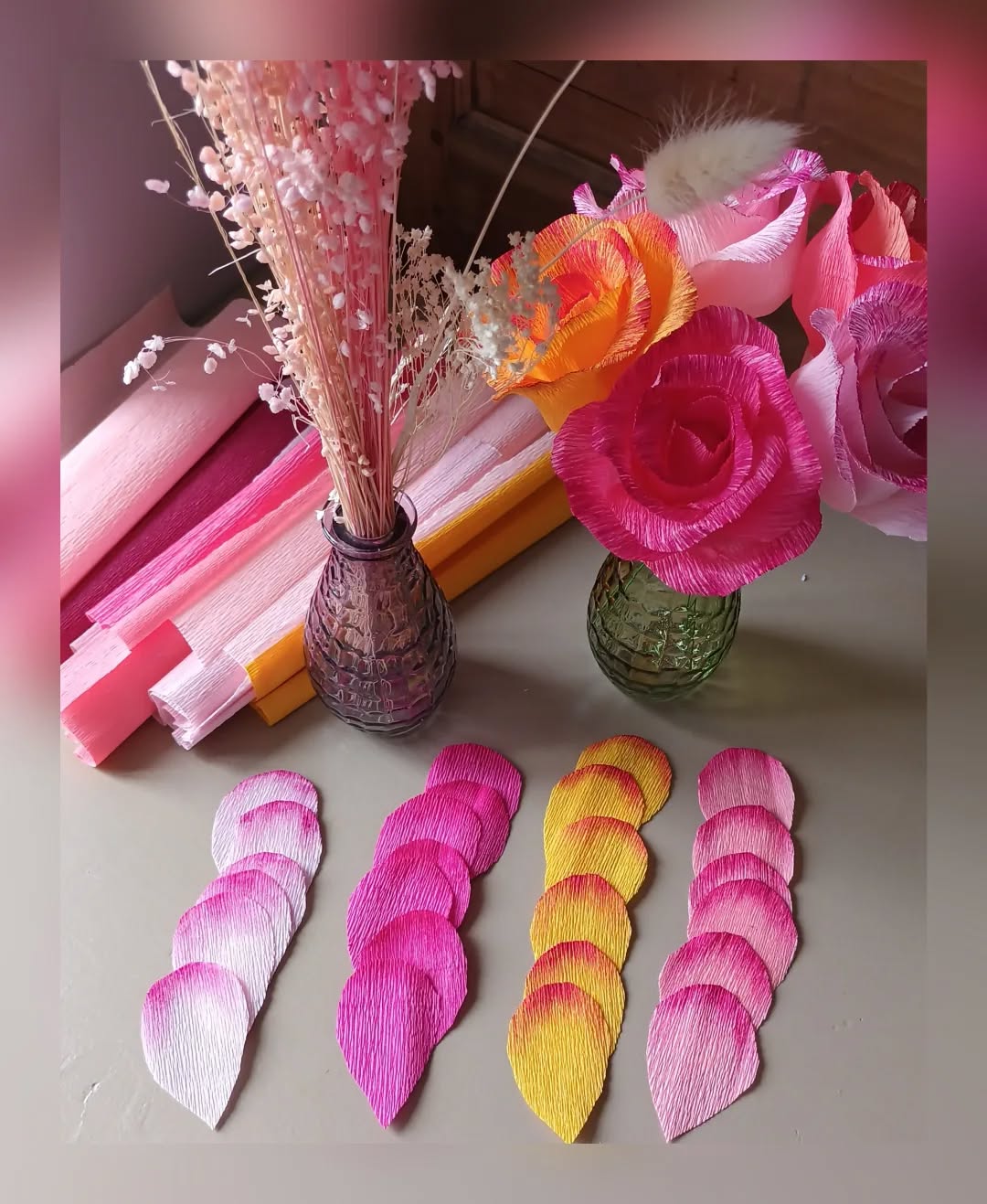 Bouquet roses acidulées