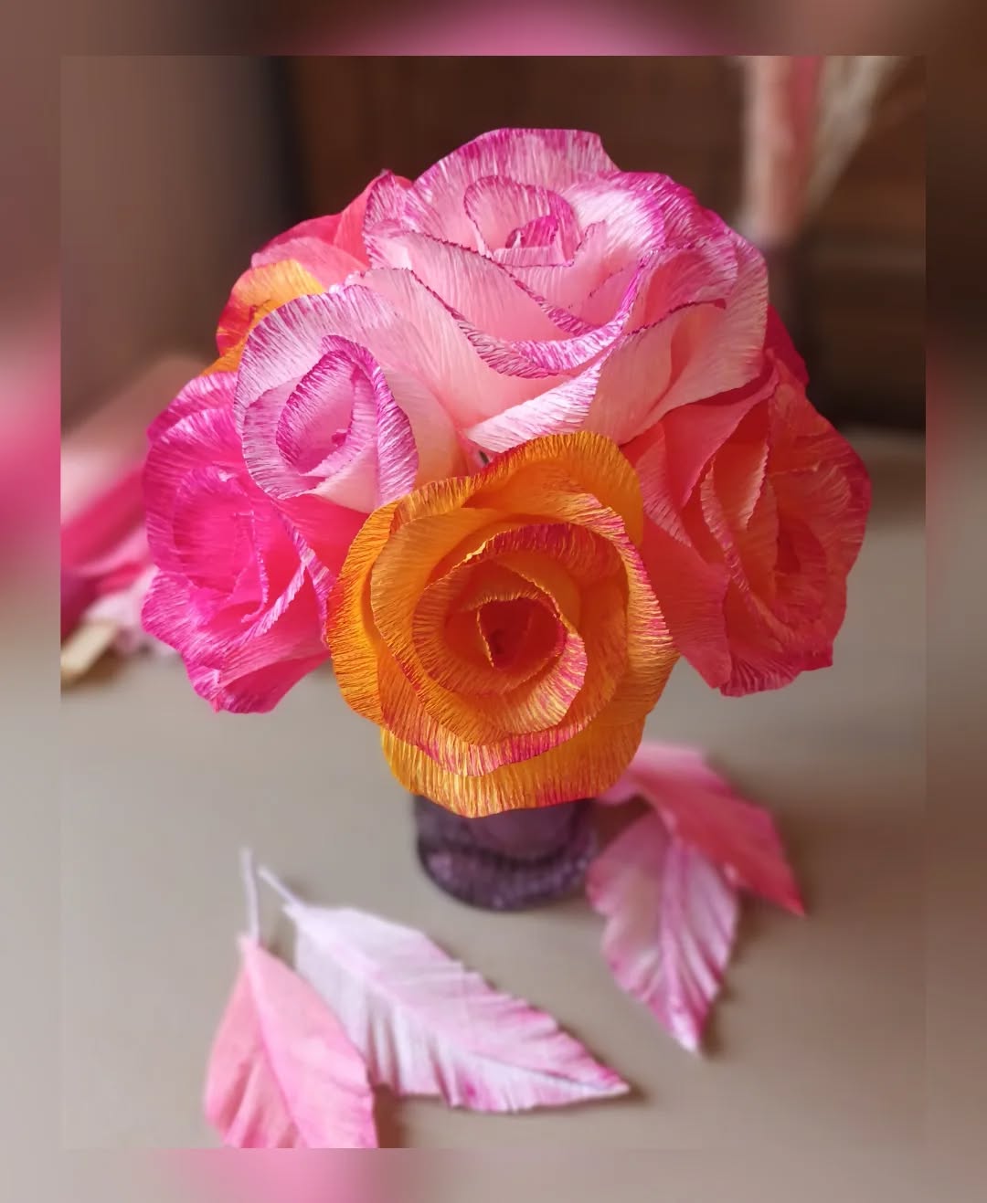 Bouquet roses acidulées