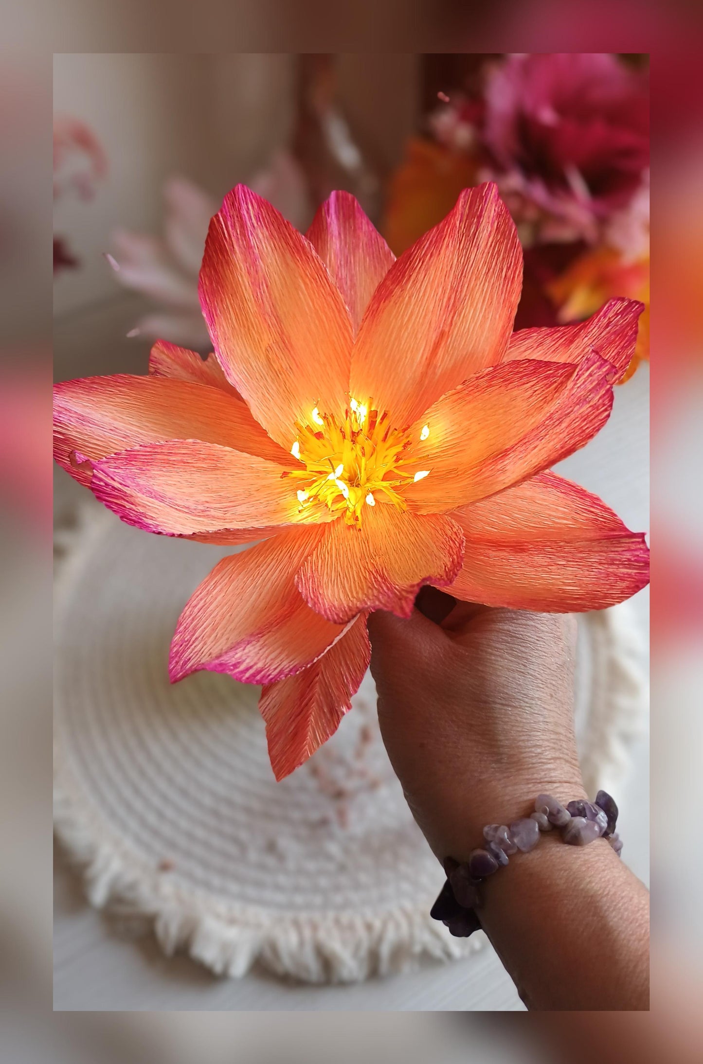 Fleur lumineuse Lotus petit modèle