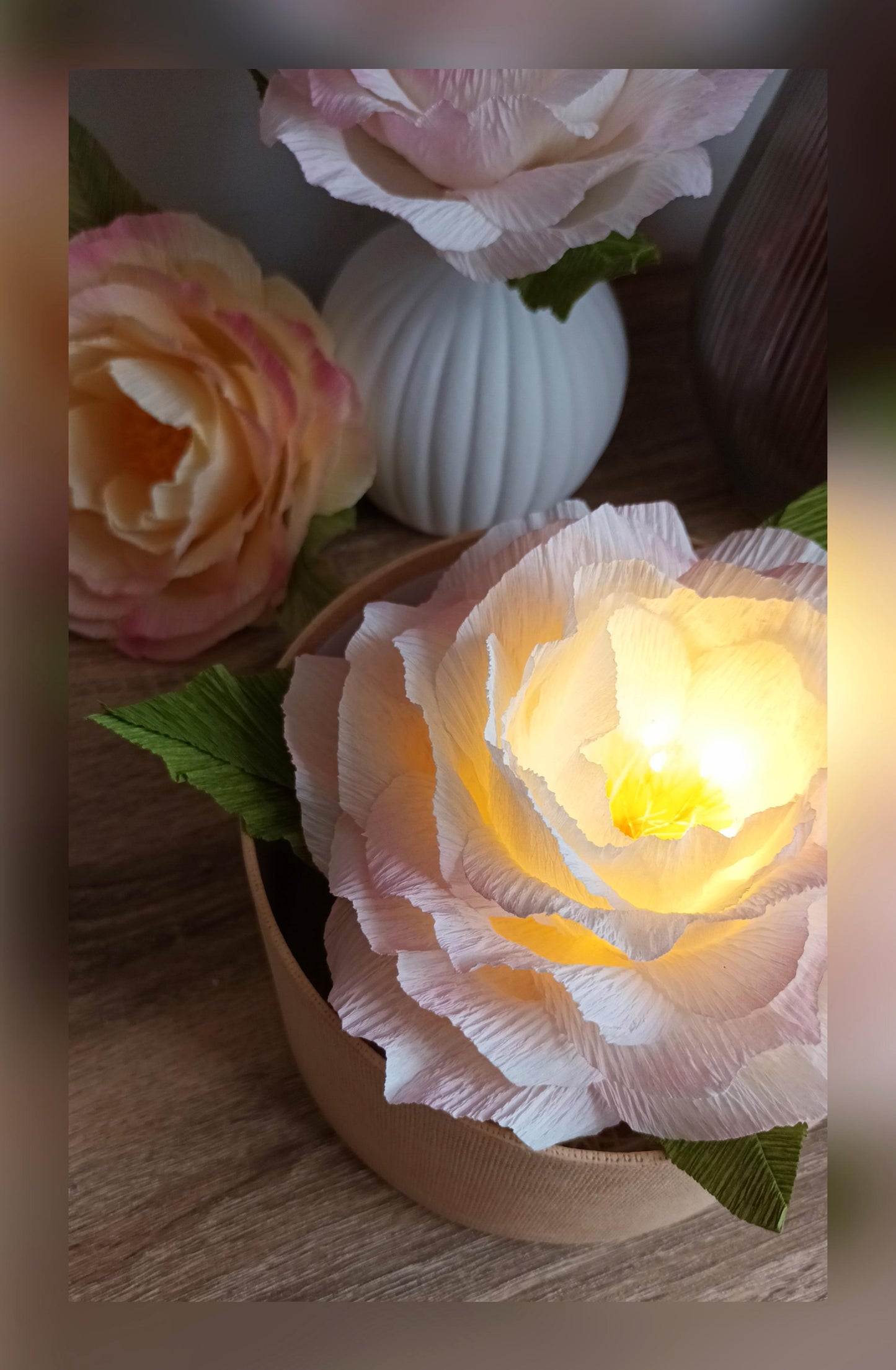 Boite cadeau fleurie lumineuse