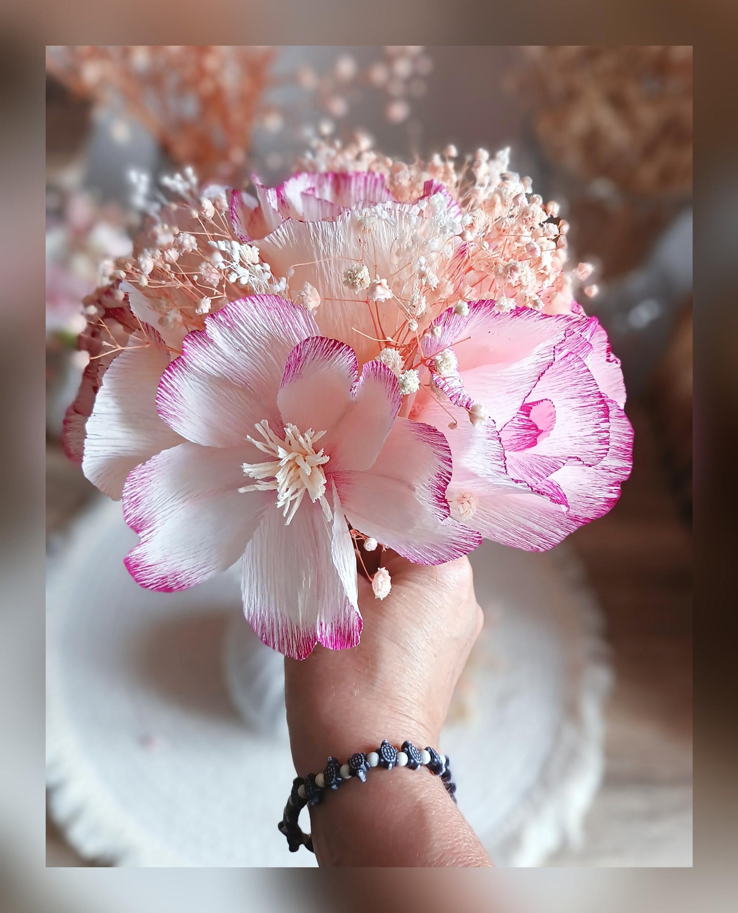 Bouquet rose poudré "prêt à offrir"