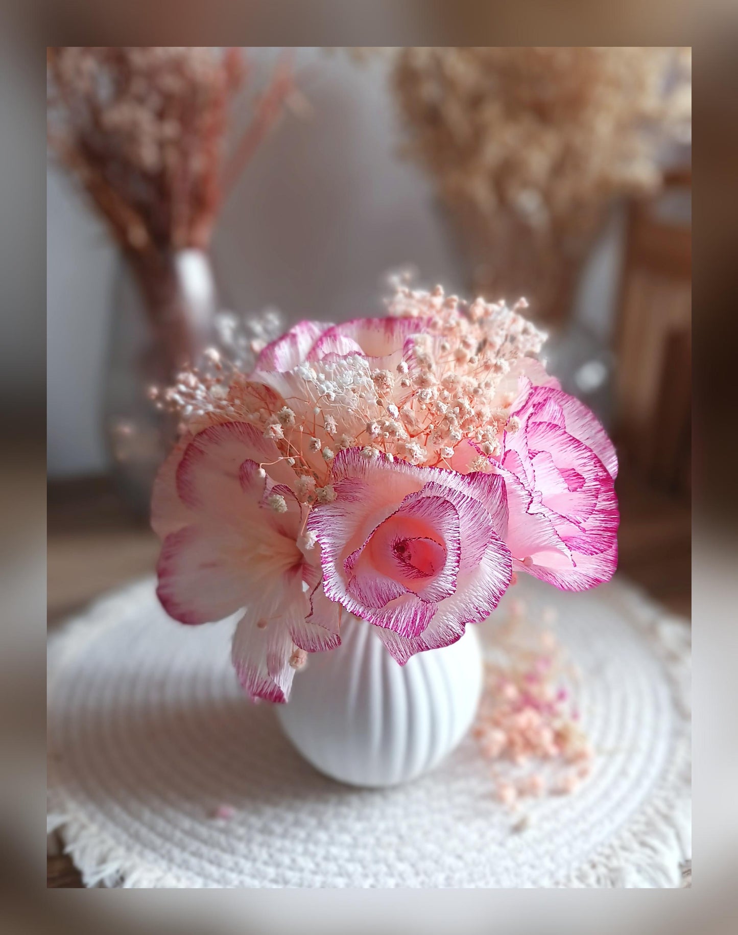 Bouquet rose poudré "prêt à offrir"